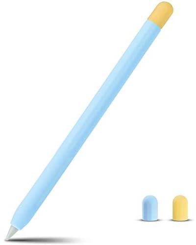 MEIRUBY Compatible Apple Pencil Case Cover Silicone Sleeve for Apple Pen 1st Generation Skin Blue/Yellow