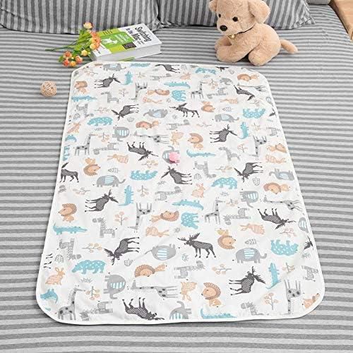 75x120cm 3 Layers Baby Urine Pad Large Breathable Nappy Waterproof Infant Liner Diaper Changing Cotton Bed Cover Cartoon Newborn Diaper Changing Mat(Beige Deer)