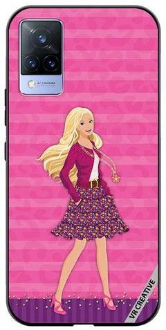 Protective Case Cover For Vivo V21 5G Barbie Design Multicolour