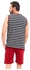 Andora Sleeveless Striped T-Shirt with Pantacourt Pajama Set for Men 3XL