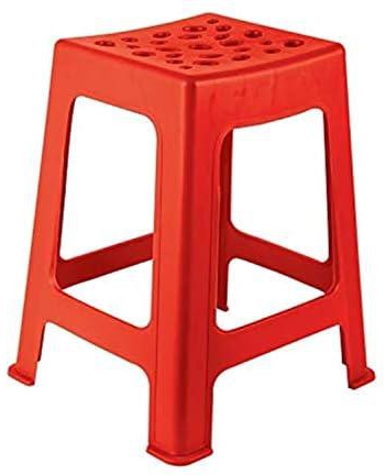 Mintra Plastic High Stool Chair, Red