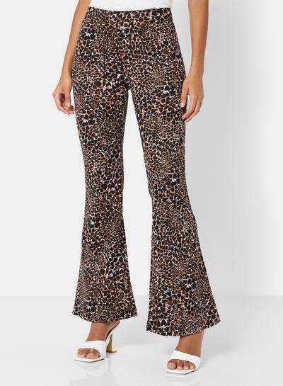 All-Over Print Flared Pants Cloud Dancer