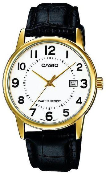 Casio MTP-V002GL-7BUDF Leather Watch- Black