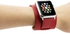 PU Leather Watch Band Strap with screen protector for 38mm Apple Watch Red