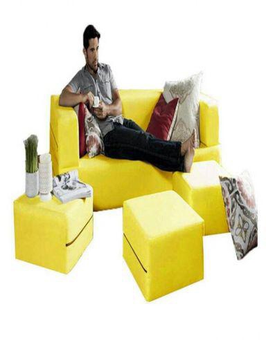 Sedra Sofa Bed+ Ottoman -3 Pcs - Yellow