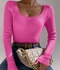 Long Sleeve T-shirt For Woman With A Finger Hole- Cotton- Pink