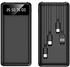 Matrix Y80-10000mAh Power Bank With 4 Built-in Cables And Torch - Black