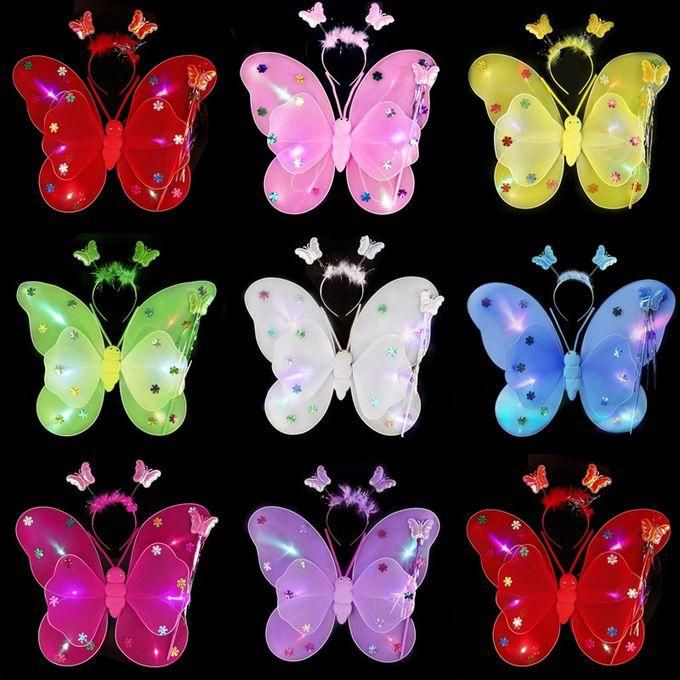 Generic Children Tutu Fairy Princess Costume Butterfly Wings Magic Wand Kids Set