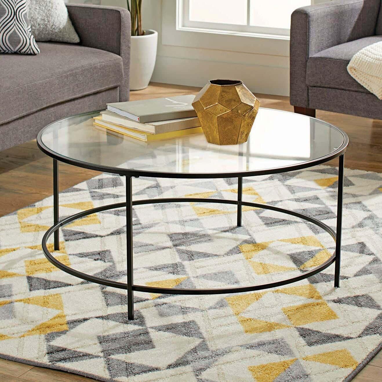 Get Steel Modern Center Table, Glass Surface, 45× 80 cm - Black Clear with best offers | Raneen.com