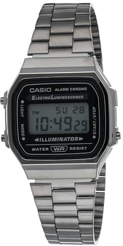 Casio Unisex-Adult Quartz Watch, Digital Display and Stainless Steel Strap A168WGG-1ADF