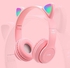 Cat Ear Bluetooth Earphones Wireless Head-Mounted Sports Headphones Stereo Bass With Microphones