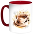 Cup Of Coffee Printed Coffee Mug Red/Brown/Grey