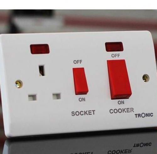 Generic Tronic Double Switch Cooker Socket