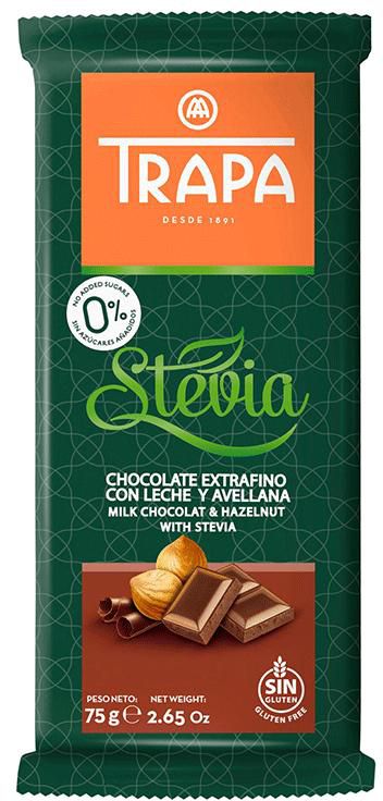 Trapa Stevia Hazelnut Milk Chocolate - 75gm