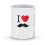 Stylizedd Mug - Premium 11oz Ceramic Designer Mug- I love moustashe