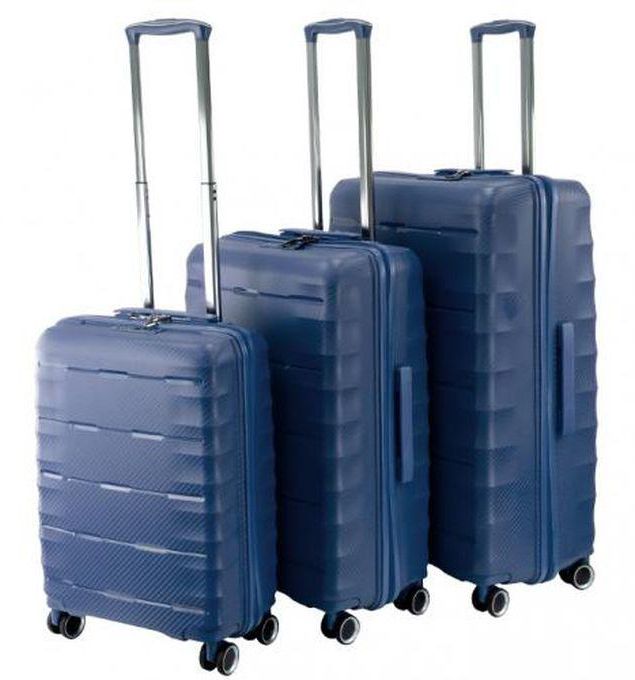 SQ Professional Aventura 3 Set Luggage Suitcases (Blue) Travel Boxes