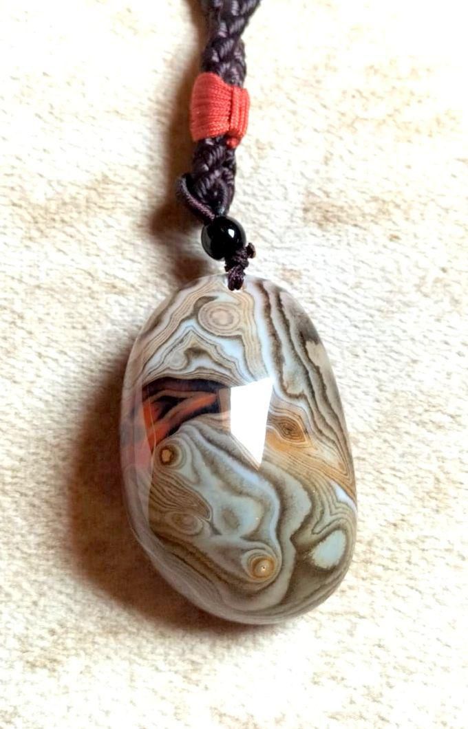 Sherif Gemstones Natural Carnelian- Aqeeq Healing Handmade Pendant Necklace Unisex