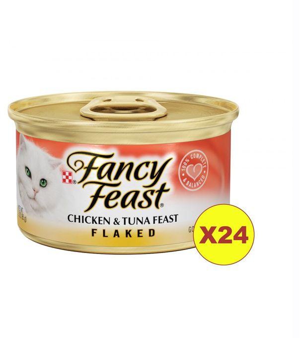 Purina Fancy Feast Flaked Chicken & Tuna Wet Cat Food 85G (24 Cans)