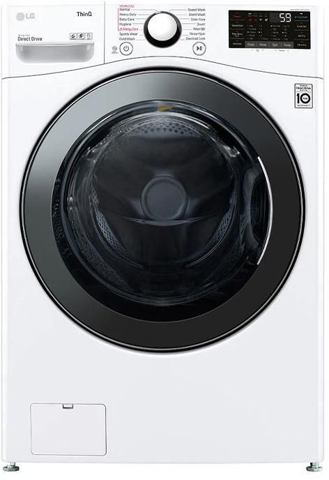 LG Front Load Washing Machine, 17kg, Dry 10kg, Steam, White - WS1710WHT