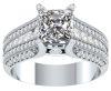2.50 Ct 14k White Gold Finish Princess Cut Cubic Zirconia 925 Silver Wedding Ring