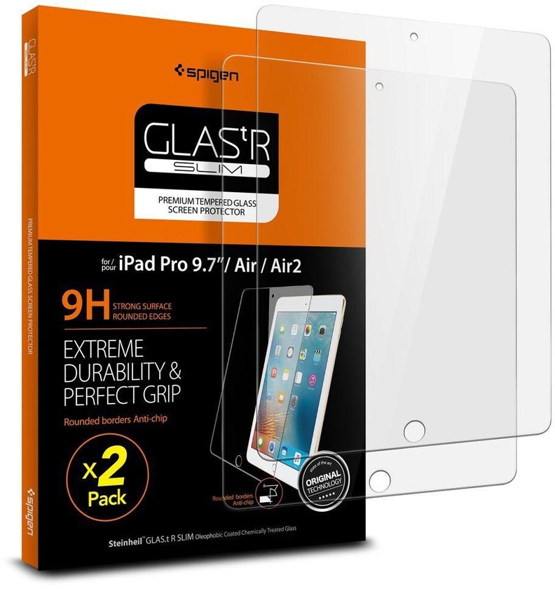 Spigen iPad Pro 9.7 inch / iPad Air 2 / Air Glas.tR Slim 2 Pack Tempered Glass Screen Protector