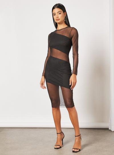 Sheer Mini Dress Black