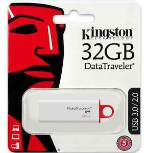 Kingston 32gb Data Traveler G4 Usb3.0 Flash Drive, Dtig4/32gb (Red)