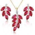 Ridaya - Yellow Gold Plated Italian Design Jewellery Set With Pink Crystals