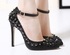 Black 3D Floral Decorated Pump Heels Shoes Size EU 38