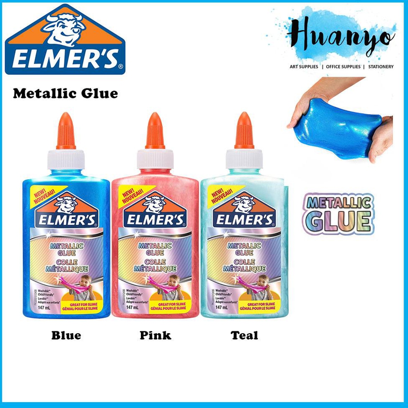 Elmer's Non Toxic Metallic Glue (Best for Metallic Slime, Washable) [147ML]