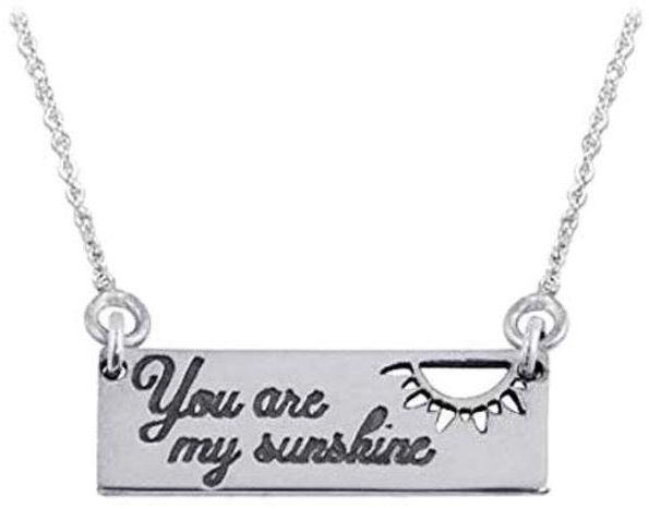 925 Sterling Silver You Are My Sunshine Pendant Necklace