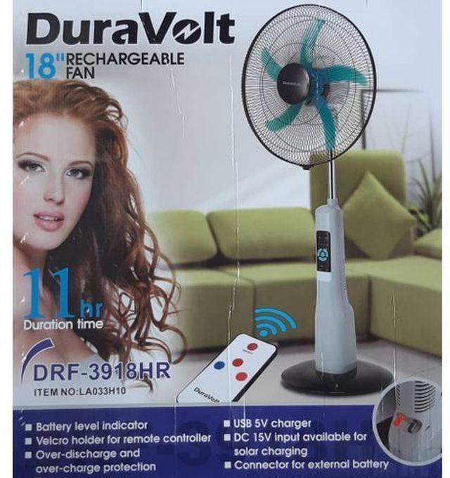 Duravolt Quality 18inch Rechargeable Standing Fan Wit Remote Control