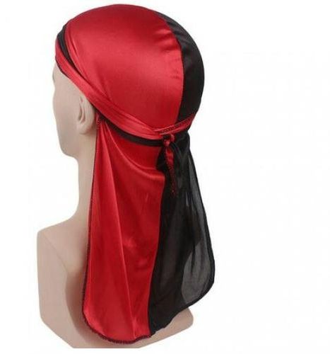 Two Colors Silky Durag-Red & Black