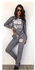 Generic 2PCS/SET Women Clothing Suit Long Sleeve O Neck Sweatshirt + Long Pant Gray