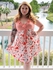 Plus Size Lace Up Ruffled Floral Print Sleeveless Dress - 5x | Us 30-32