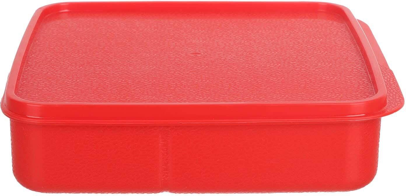 Get Joy Square lunch box with silicone lid, 1.8 litres, 20×20 cm - Red with best offers | Raneen.com