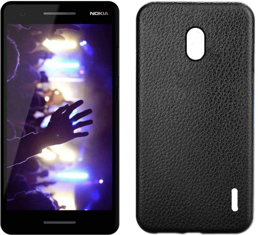 Back Leather pattern CASE cover For Nokia 2 - Black