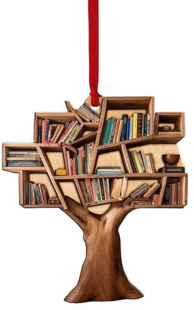 Generic Lightweight Christmas Tree Decor Enchanting Wood Bookshelf for Book