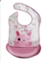 Mix&Max Baby Bib With Silicone Pocket Printed Cat For Girls-Pink