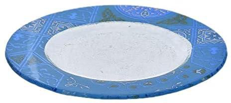 Sega High Quality Glass Round Dessert Plate, 21cm - Khaimia Blue