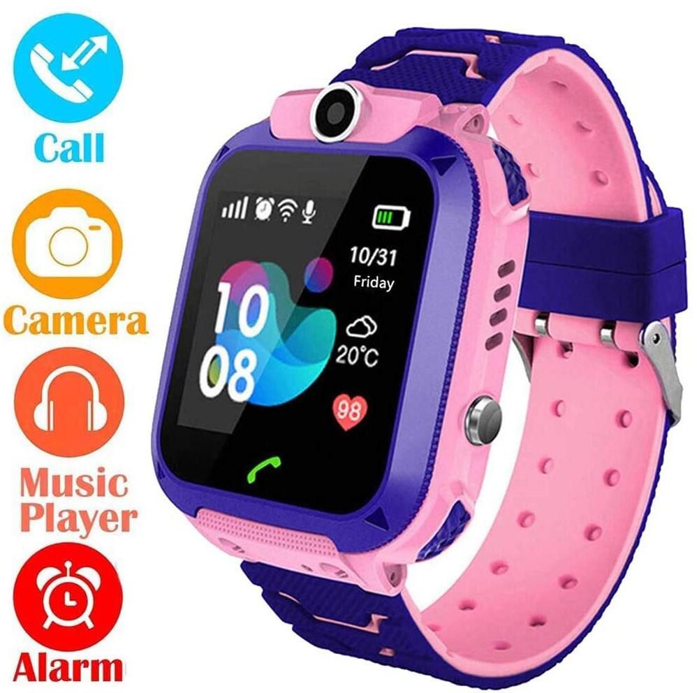 Generic Amerteer Kids Smart Watch Phone, Kids Lbs Tracker Watch With Sos Anti-Lost Alarm Sim Card Slot Touch Screen Smartwatch For 3-12 Year Old Children Girls Boys (Pink)