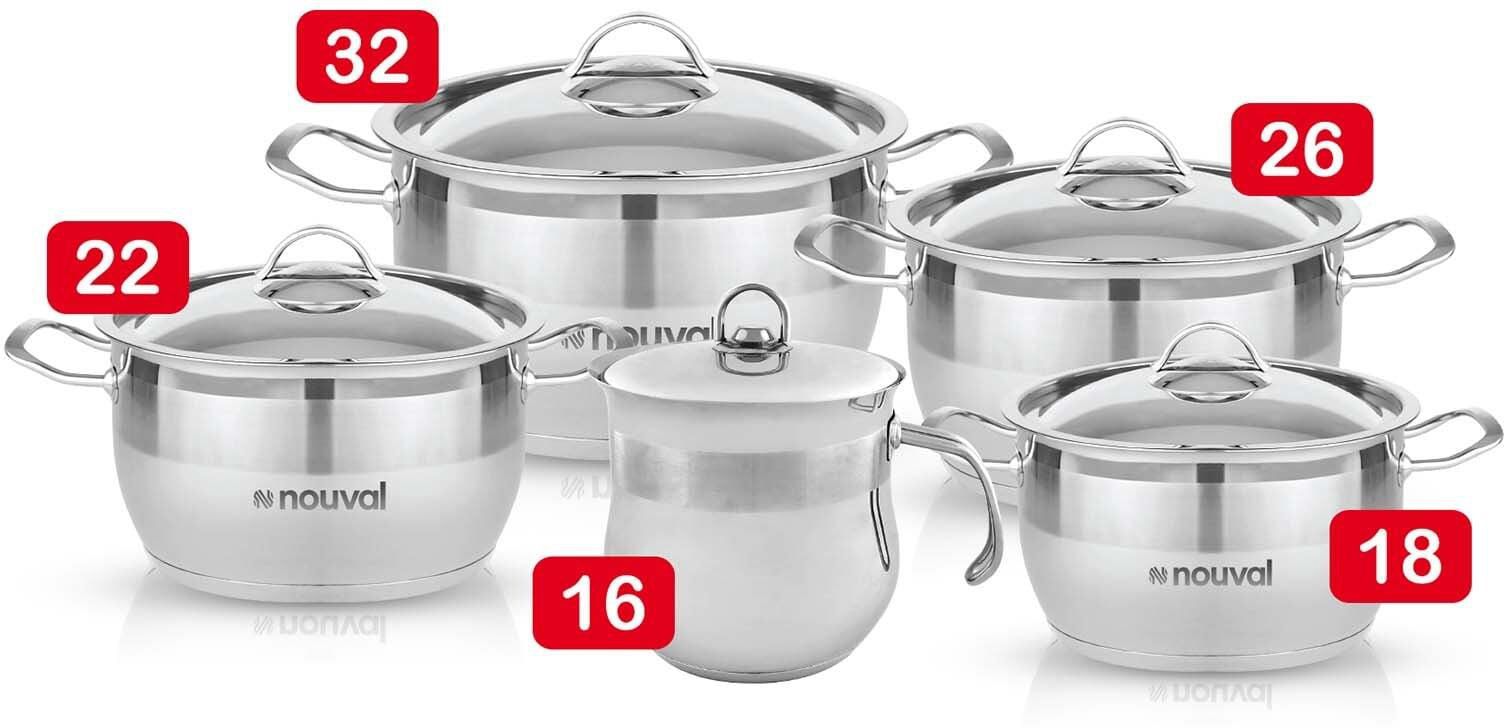 Nouval Stainless Steel Cooking Set - 10 Pieces