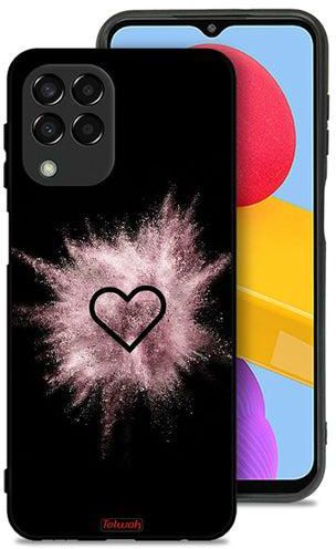 Samsung Galaxy M33 Protective Case Cover Heart On Glitters