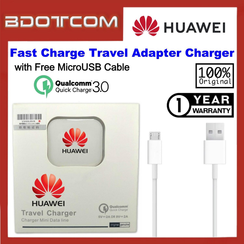 Huawei 2A QC3.0 Travel Adapter Charger with MicroUSB Cable for Y3II