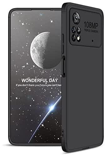 LEMAXELERS Compatible with Xiaomi Poco X4 Pro Case Ultra Thin 3 in 1 360 Degree Full Body Case Slim Shockproof Hard PC Anti-Scratch Bumper Cover for Xiaomi Poco X4 Pro 3 in 1 Black AR