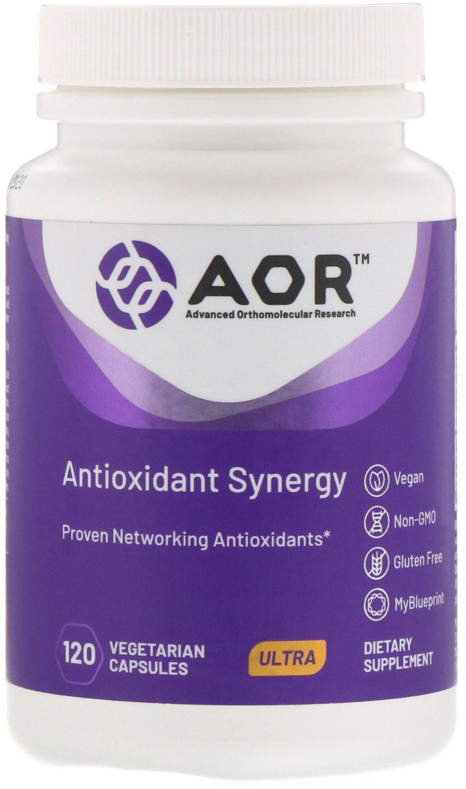 Advanced Orthomolecular Research AOR, Antioxidant Synergy, 120 Vegetarian Capsules
