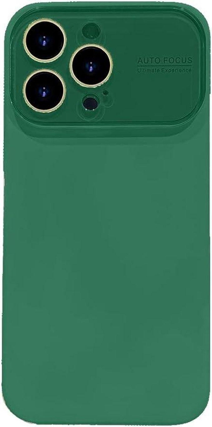 Next store Compatible with iPhone 15 Case 6.1 inch, (Full Camera Protection) Premium Matte Glass Shockproof Phone Case Heavy Duty Protective Phone Cover (Dark Green)