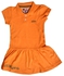 Izor Girls Buttoned Short Sleeves Polo Dress - Orange