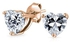 Gold Plated 925 Sterling Silver Heart Stud Earrings With Zircon