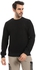 Osten Round Neck Slip On Ribbed Sweatshirt - Black